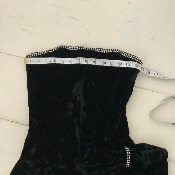 80s vintage velvet big bow dress small xs - Picture 7 of 10